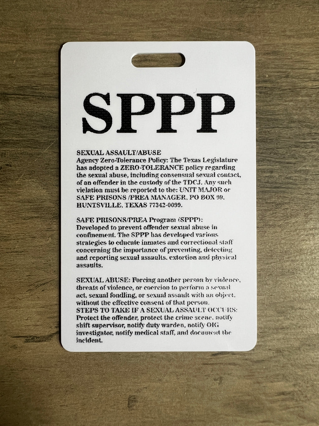 TDCJ Info Cards